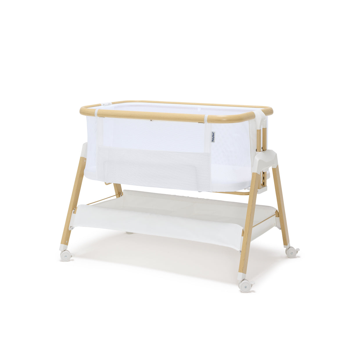 Alfie² Bedside Bassinet - White/Natural