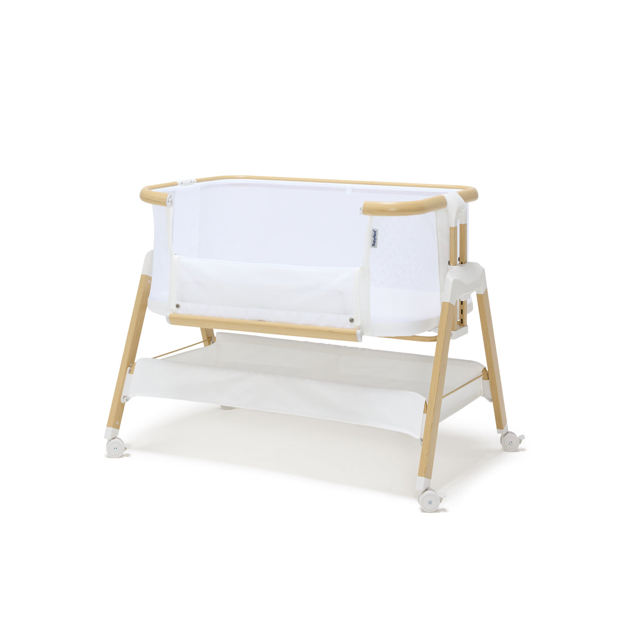 Alfie² Bedside Bassinet - White/Natural