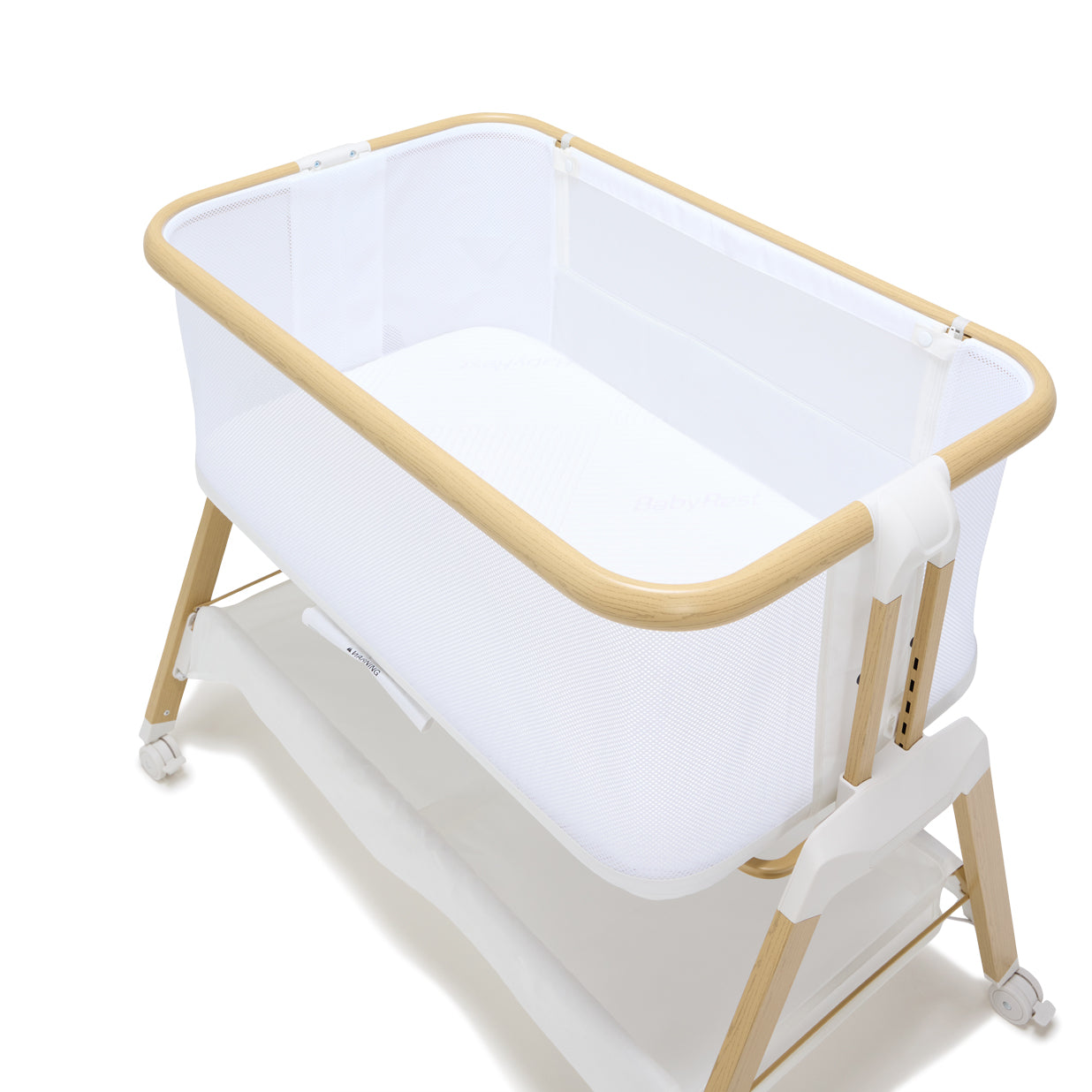 Alfie² Bedside Bassinet - White/Natural