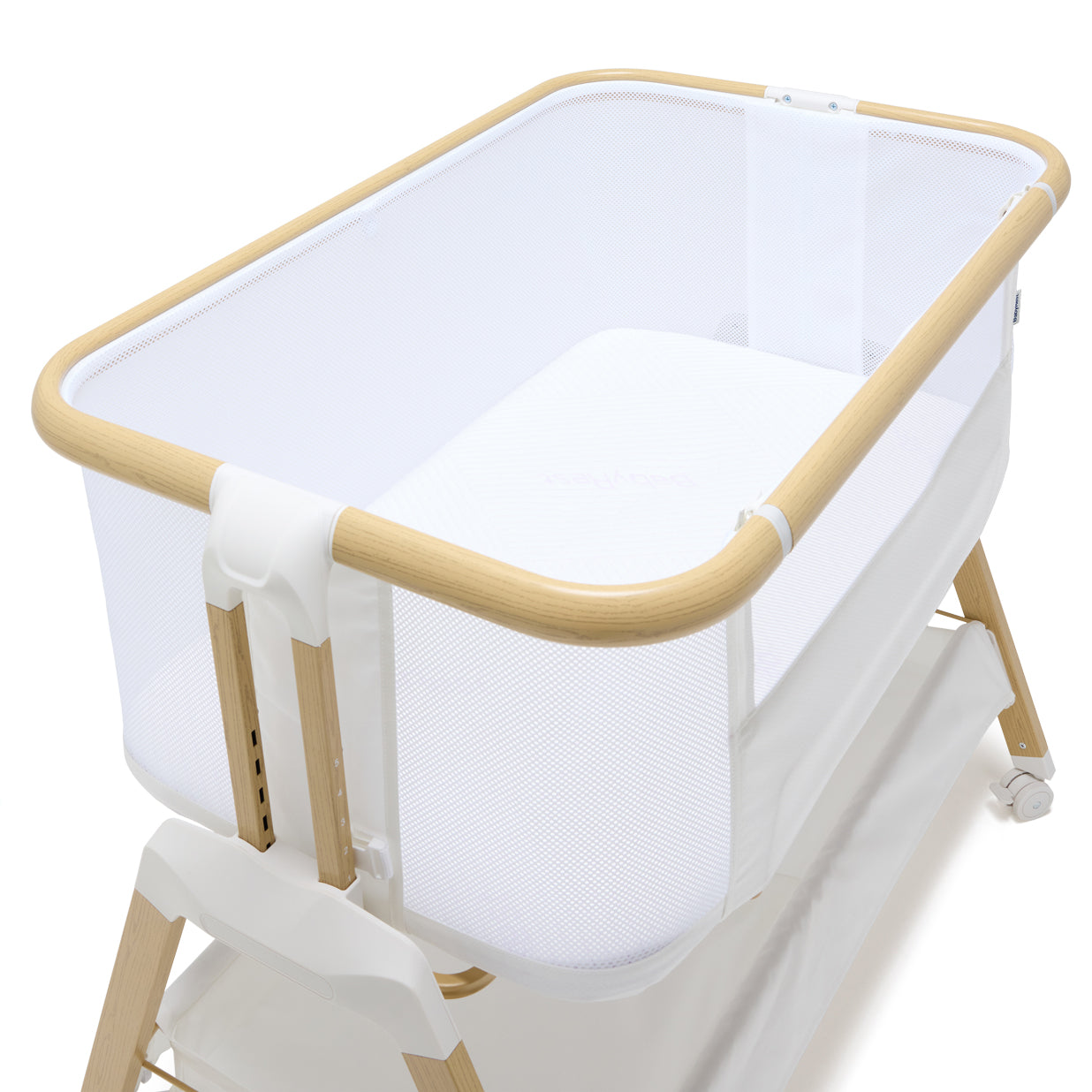 Alfie² Bedside Bassinet - White/Natural