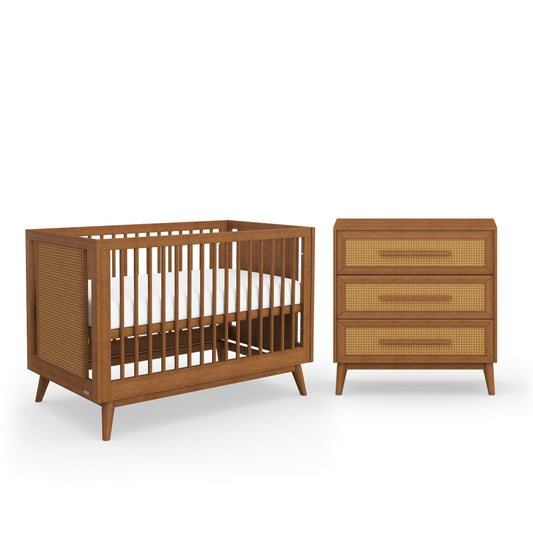 Kaya Cot & Chest Nursery Package - Teak