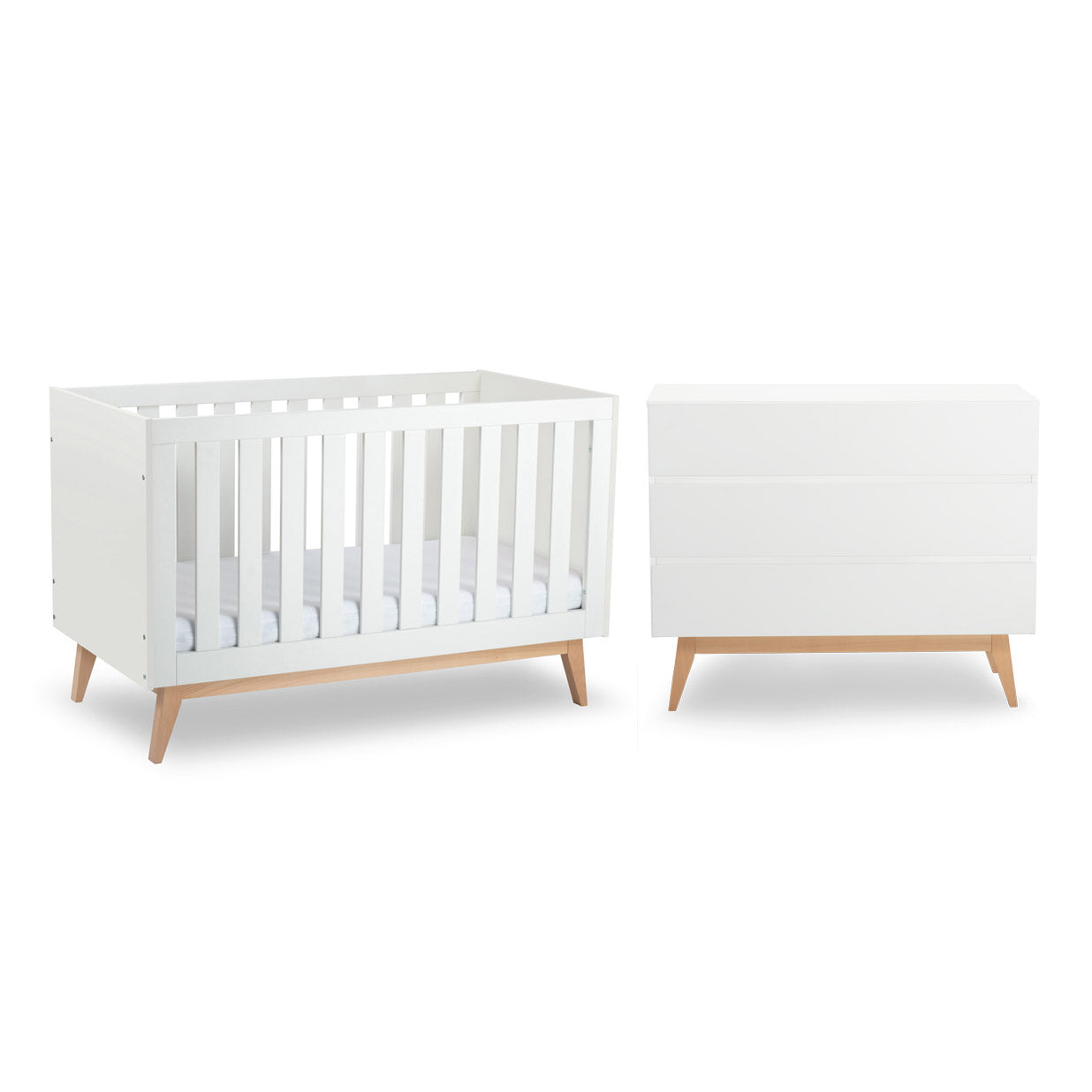 BabyRest Tommi Cot Chest Nursery Package White