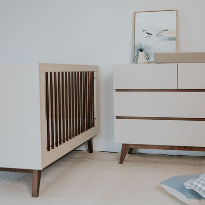 Hugo Nursery Package - Cot & Chest. Chestnut Cream