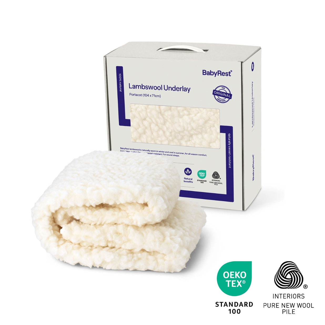 BabyRest Lambswool Cot Underlay