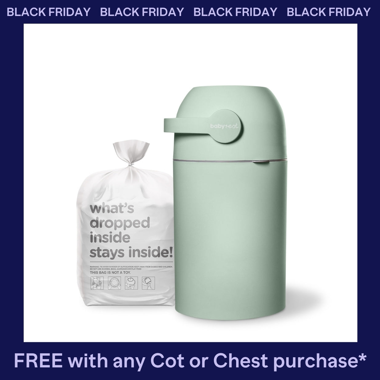 Aster Nappy Bin - Sage