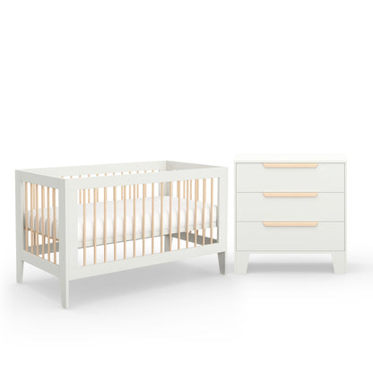 Hague Cot & Chest Nursery Package - White/Natural