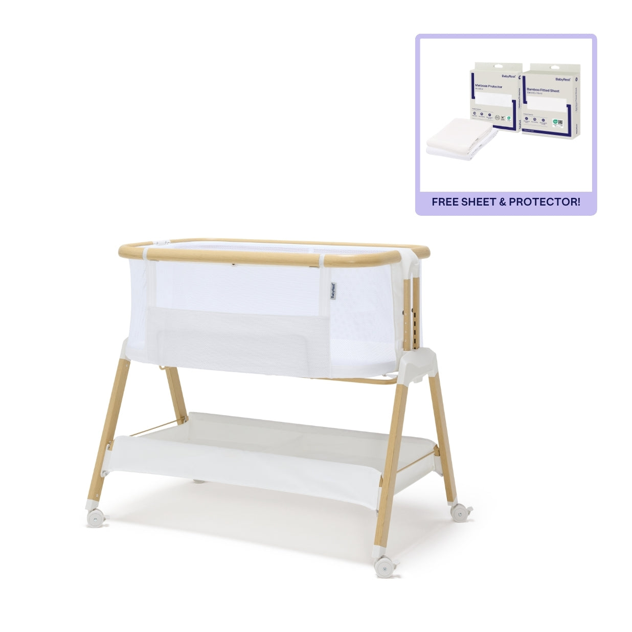 Alfie² Bedside Bassinet + Bedding bundle