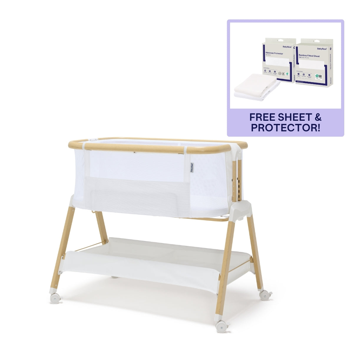 Alfie² Bedside Bassinet + Bedding bundle