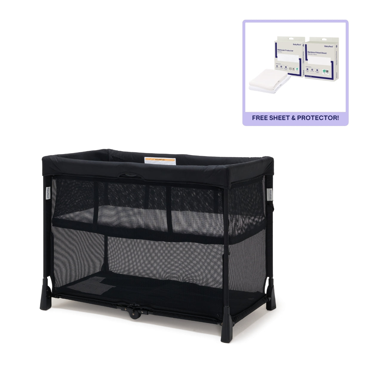 Journey Travel Cot + Bedding bundle
