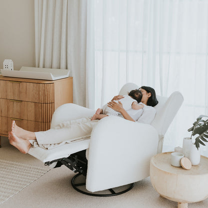 Amelia Nursery Chair - White Boucle