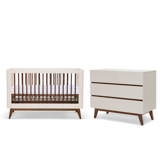 Hugo Nursery Package - Cot & Chest. Chestnut Cream