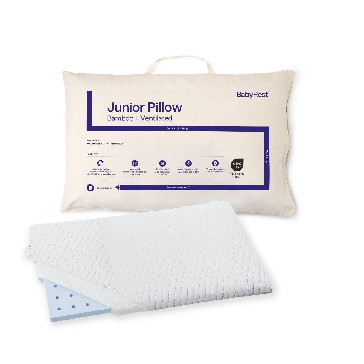 Junior Pillow - Ventilated + Bamboo