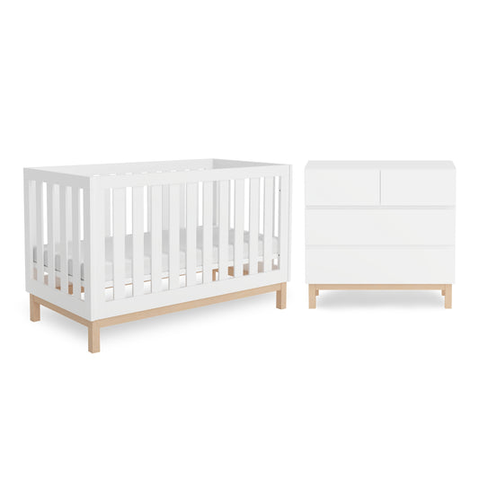 Bailey Cot & Chest Nursery Package - White