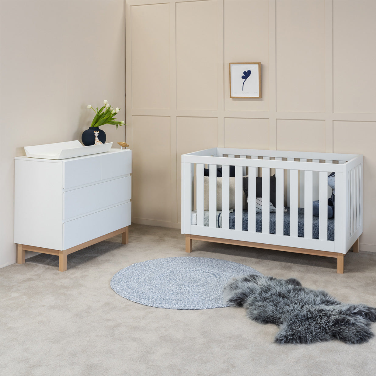 BabyRest Bailey Compact Cot White