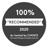  100% recommended since 2020 as tested by CHOICE 