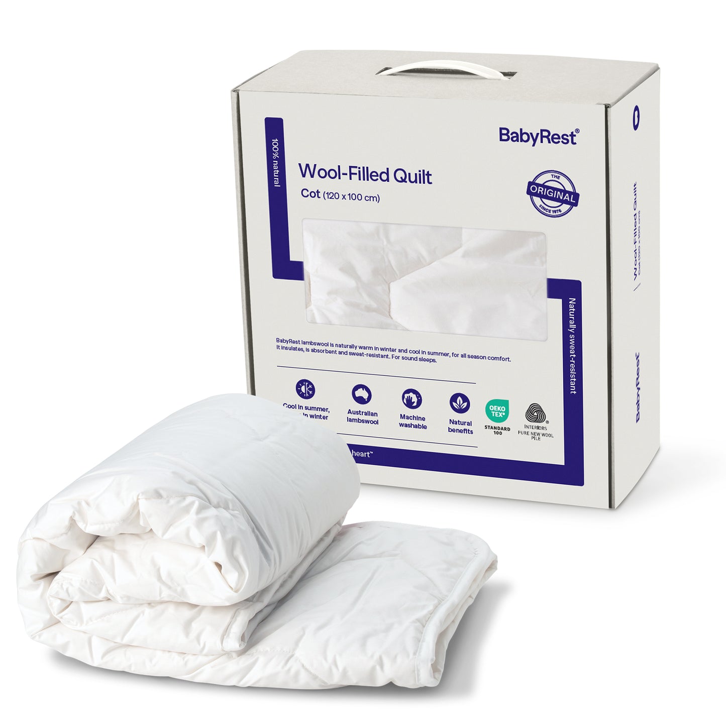 Cot Quilt - Wool Filled