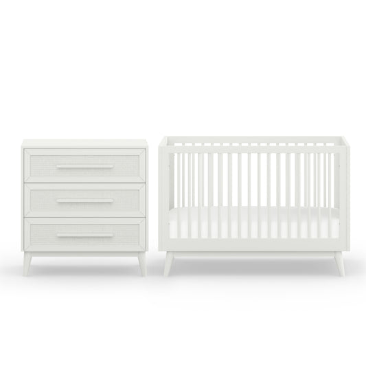 Kaya Cot & Chest Nursery Package - White