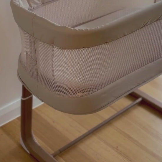 BabyRest Swan Smart Bassinet- Beige Walnut