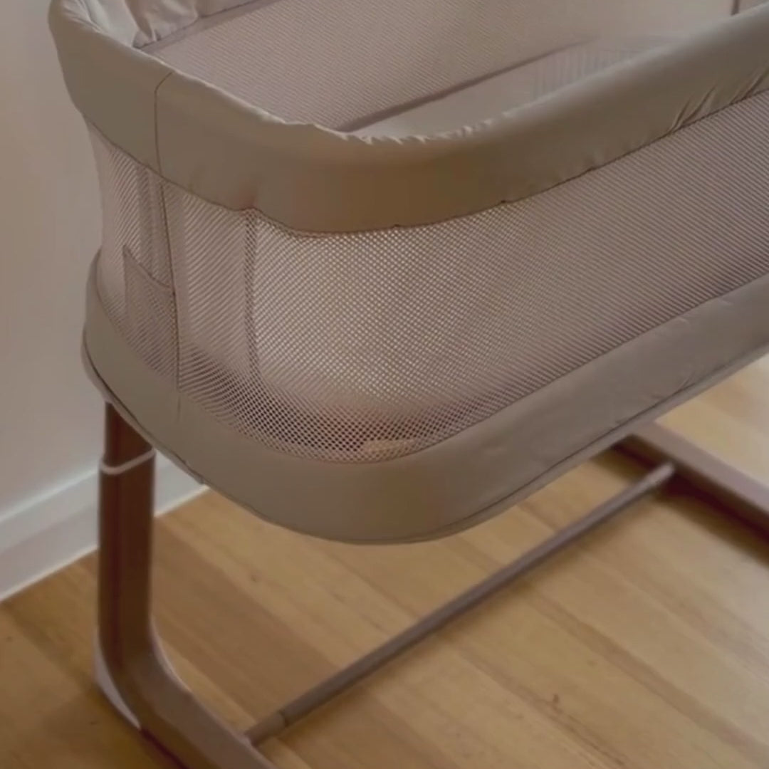 BabyRest Swan Smart Bassinet- Beige Walnut