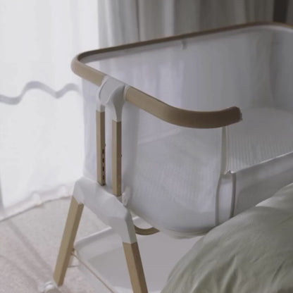 Alfie² Bedside Bassinet - White/Natural